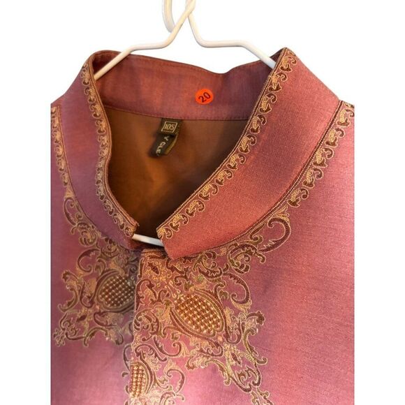 Rod Mens Embroidered Sherwani Long L Coat 105 Size Rose Pink Formal Attire Dry C - Picture 11 of 11